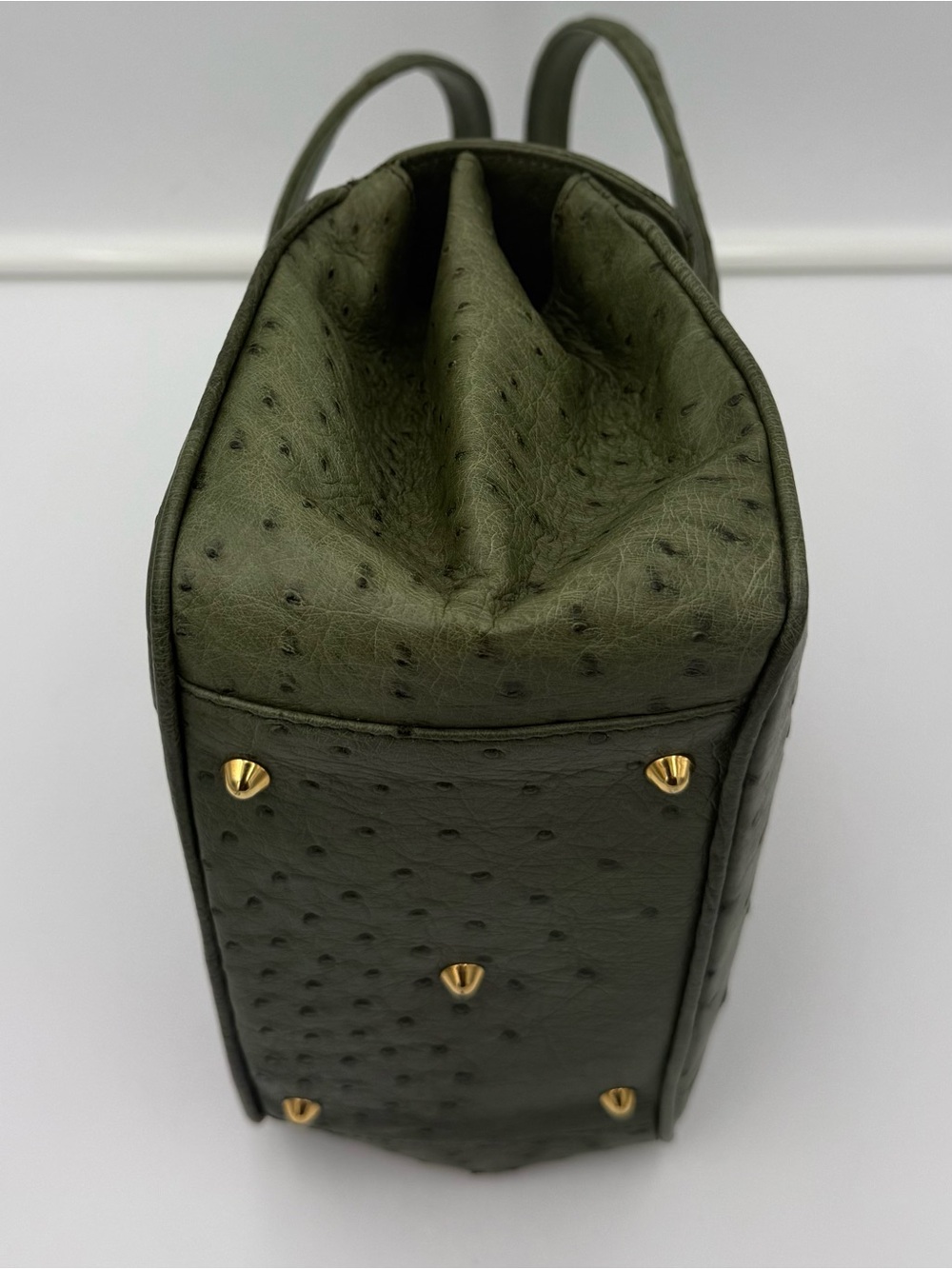 🇮🇹SANTAMARIA MILANO • Green Exotic Genuine OSTRICH 23 Bag • Made in ITALY - Picture 9 of 16
